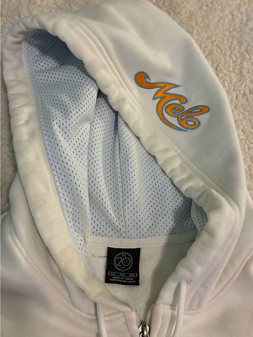 Vintage 20th Anniversary Jordan White Melo Zip Up Hoodie